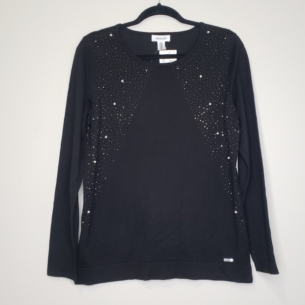 Calvin Klein embellished crew neck sweater